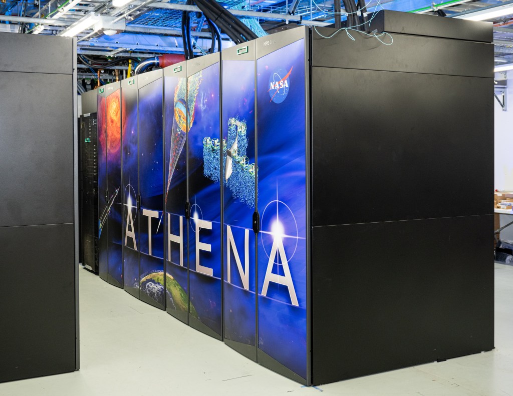 NASA Athena supercomputer cabinets inside a computing facility
